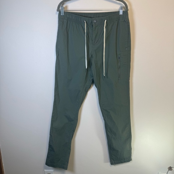 VUORI Womens Ripstop Pant Army Green Organic Cotton Pockets Size Large - Picture 9 of 9